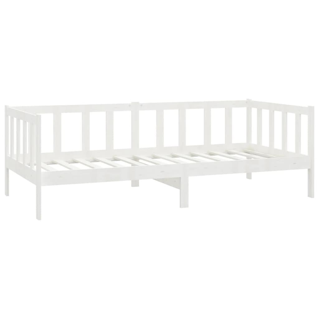 daybed med madras 90x200 cm massivt fyrretræ hvid