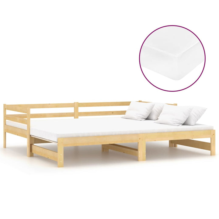 daybed med udtræk 2x(90x200) cm massivt fyrretræ