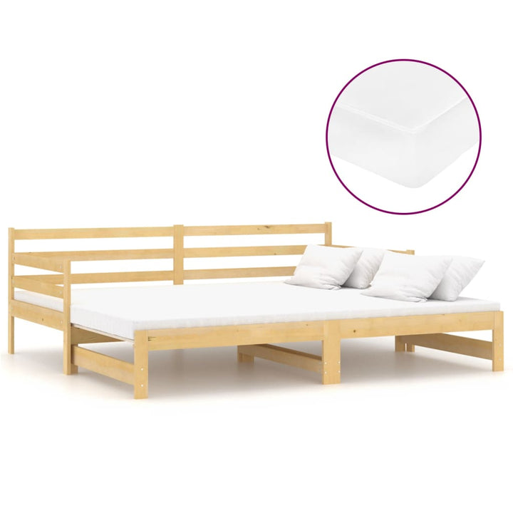 daybed med udtræk 2x(90x200) cm massivt fyrretræ