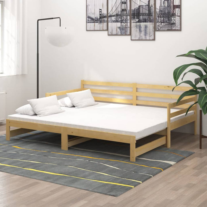 daybed med udtræk 2x(90x200) cm massivt fyrretræ