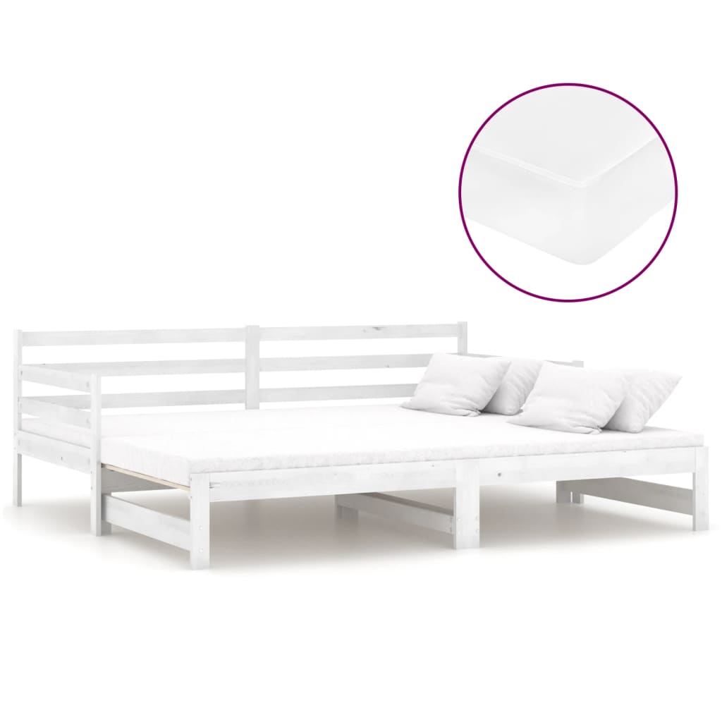 daybed med udtræk 2x(90x200) cm massivt fyrretræ