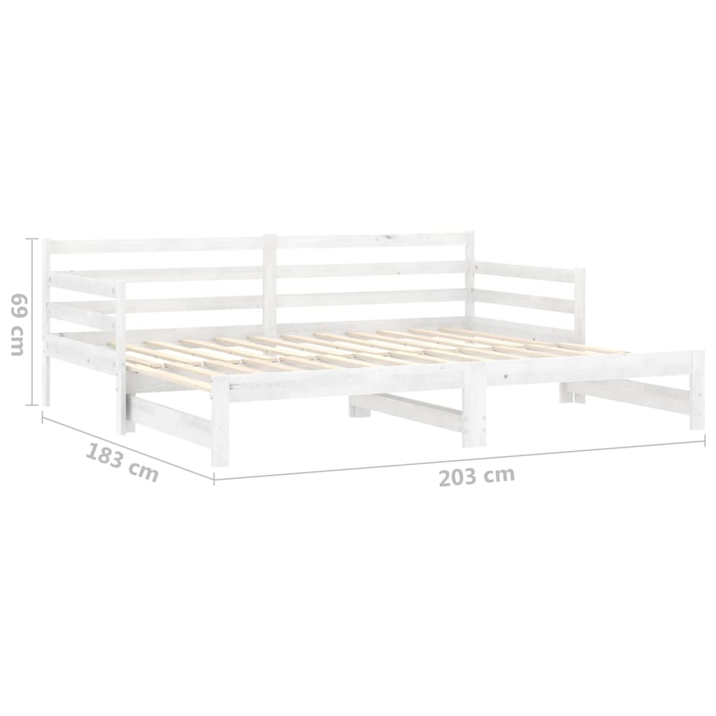 daybed med udtræk 2x(90x200) cm massivt fyrretræ