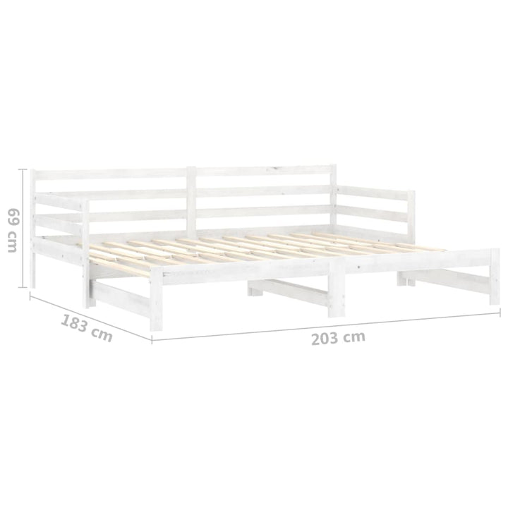 daybed med udtræk 2x(90x200) cm massivt fyrretræ
