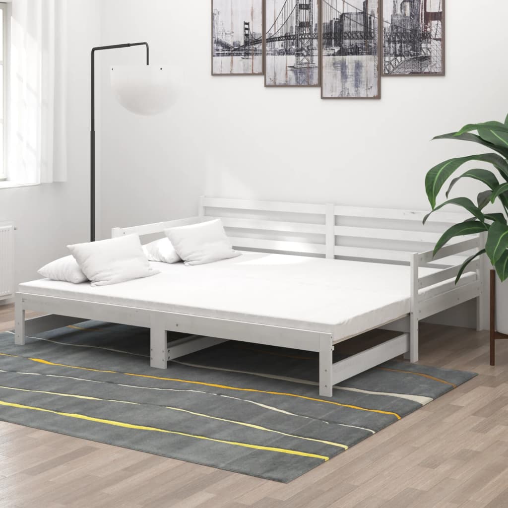 daybed med udtræk 2x(90x200) cm massivt fyrretræ