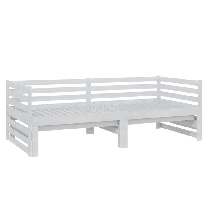 daybed med udtræk 2x(90x200) cm massivt fyrretræ hvid