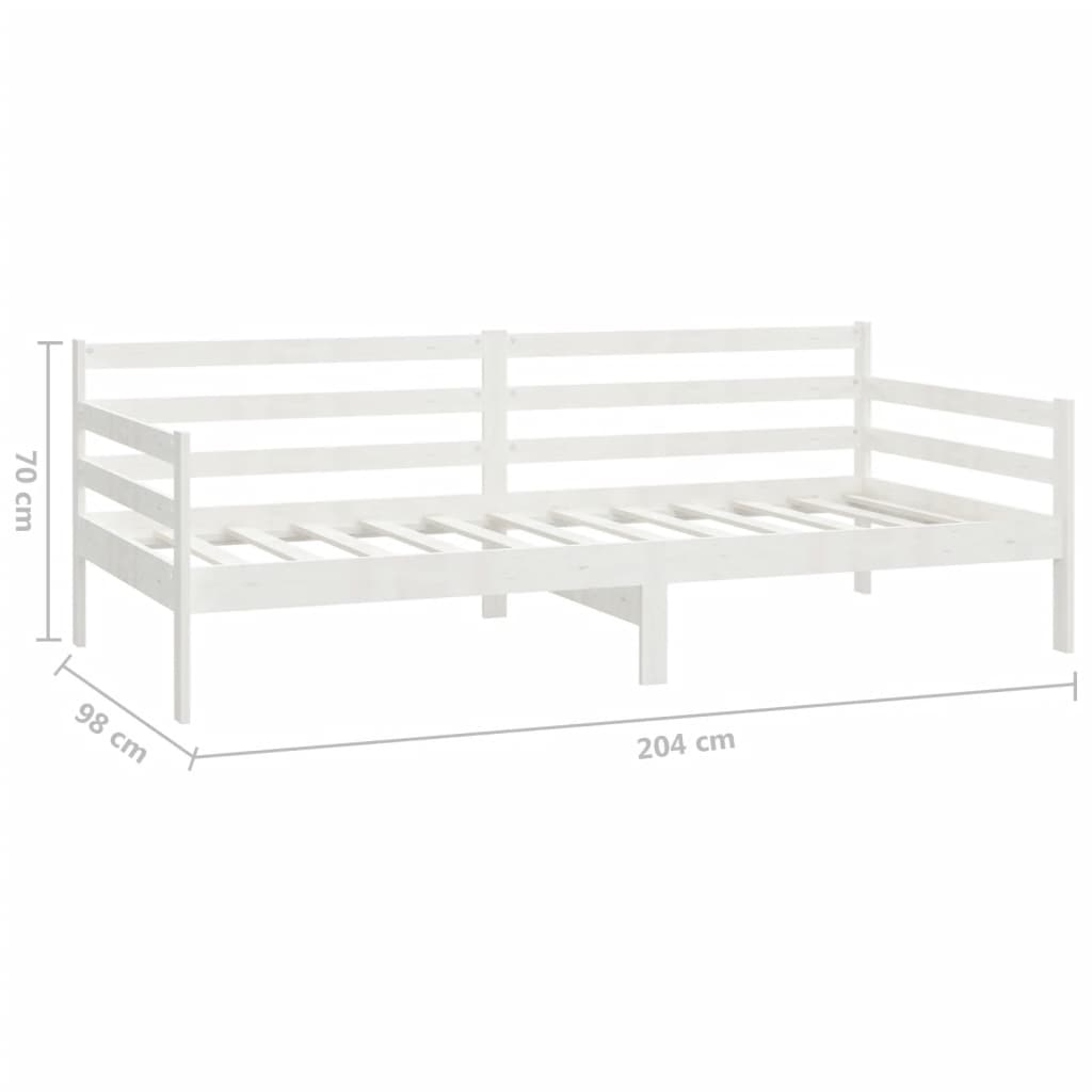 daybed med skuffer 90x200 cm massivt fyrretræ hvid