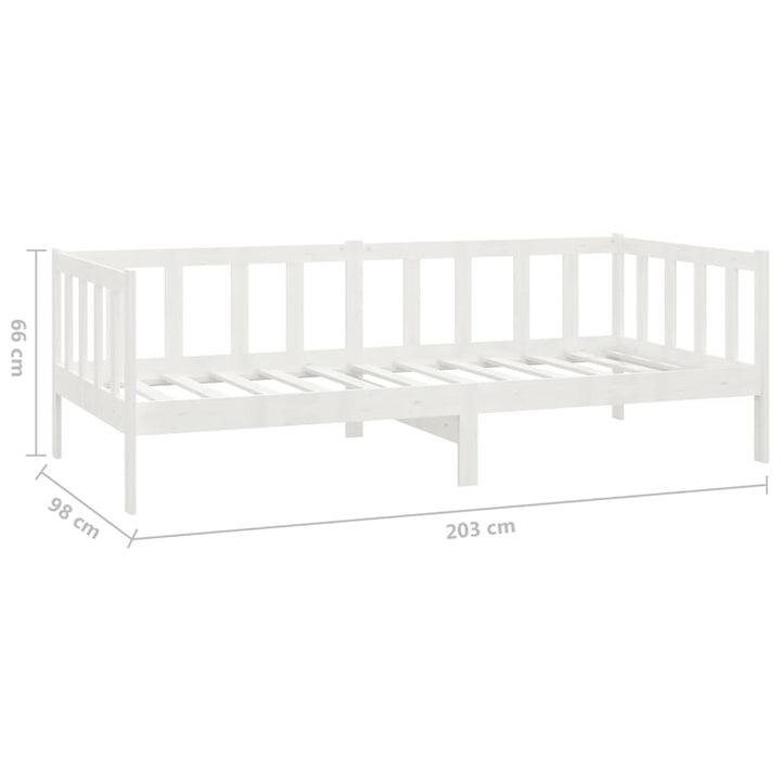 daybed med skuffer 90x200 cm massivt fyrretræ hvid