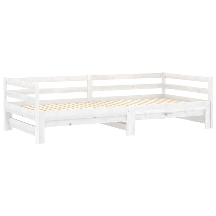 daybed med udtræk 2x(90x200) cm massivt fyrretræ hvid