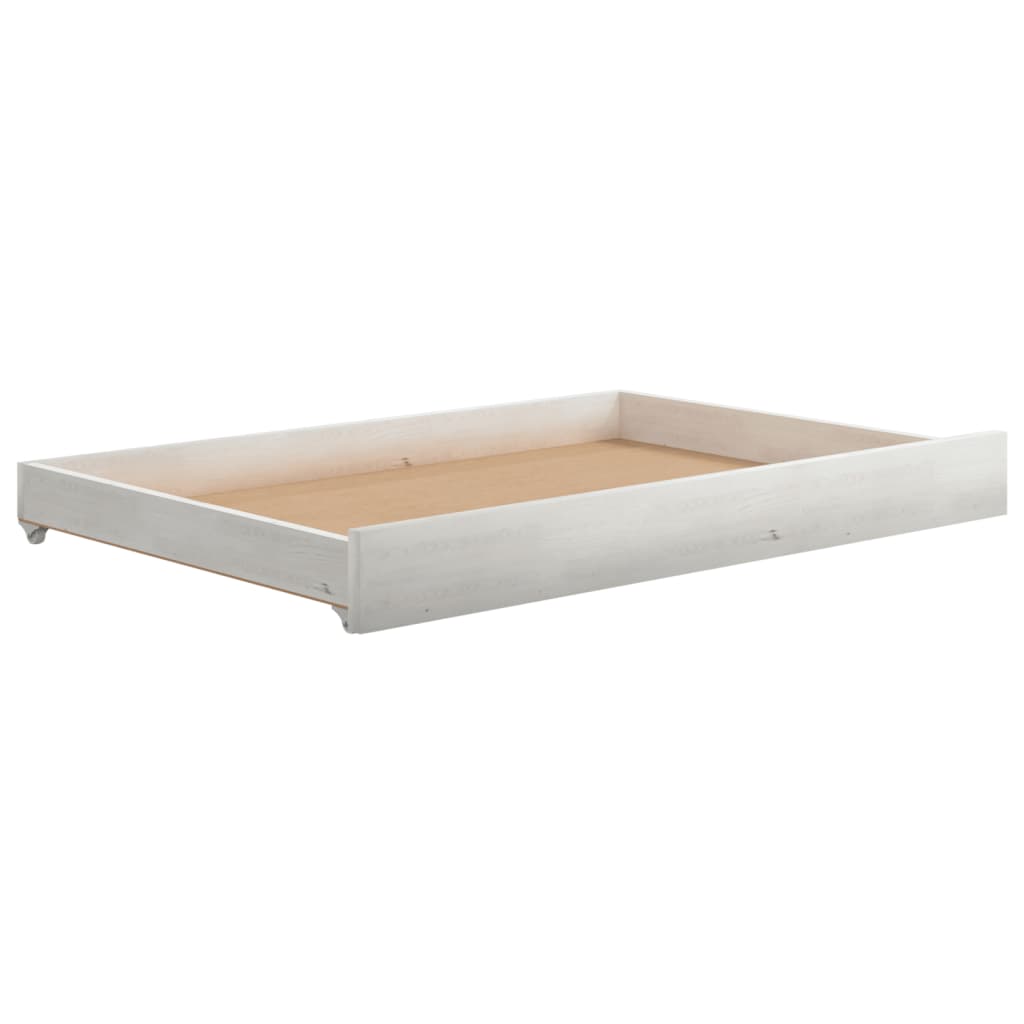daybed med udtræk 2x(90x200) cm massivt fyrretræ hvid