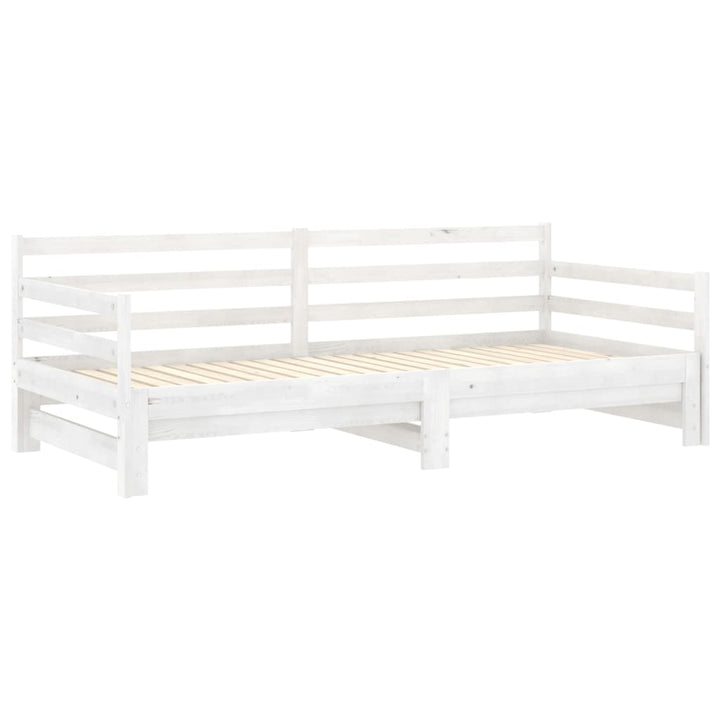 daybed med udtræk 2x(90x200) cm massivt fyrretræ hvid