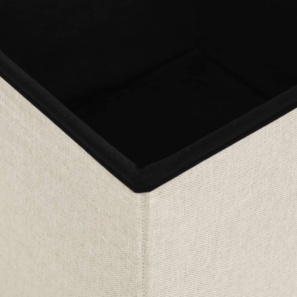 foldbar puf kunstlærred cremehvid