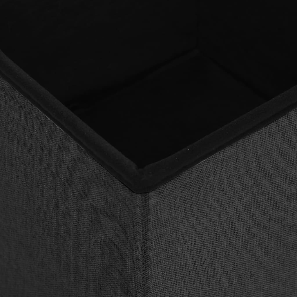 foldbare opbevaringspuffer 2 stk. kunstlærred sort