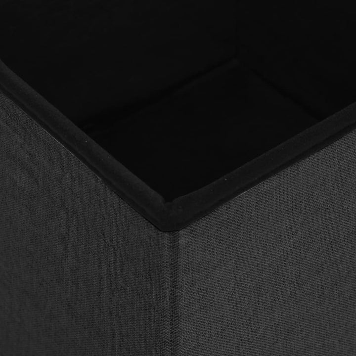 foldbare opbevaringspuffer 2 stk. kunstlærred sort