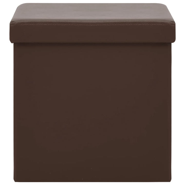 foldbar opbevaringspuf PVC brun