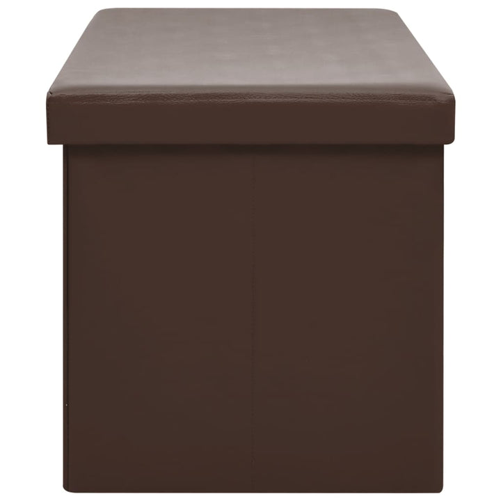 foldbar opbevaringsbænk PVC brun