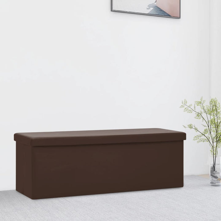 foldbar opbevaringsbænk PVC brun