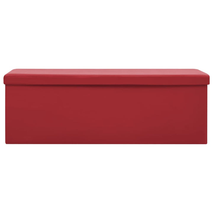 foldbar opbevaringsbænk PVC vinrød