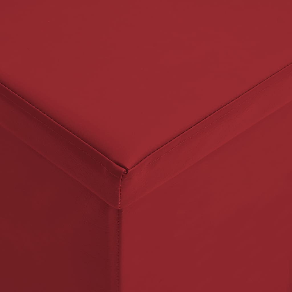 foldbar opbevaringsbænk PVC vinrød