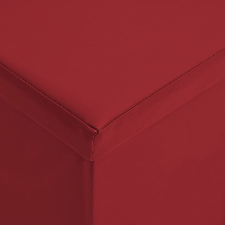 foldbar opbevaringsbænk PVC vinrød