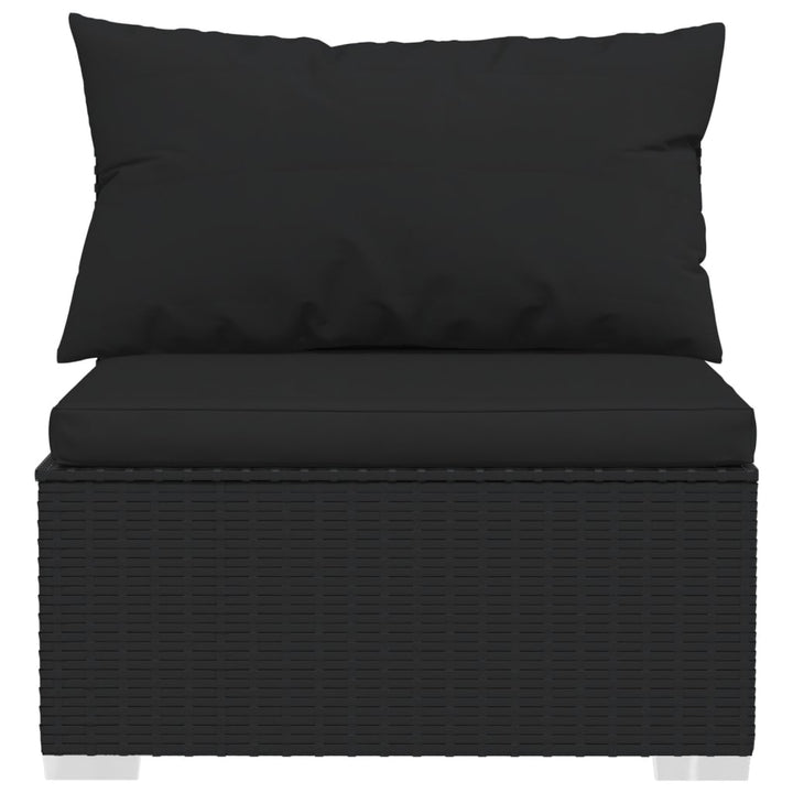 3-personers sofa med hynder polyrattan sort