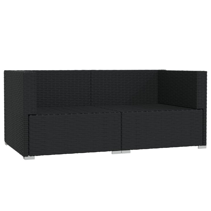 2-personers sofa med hynder polyrattan sort