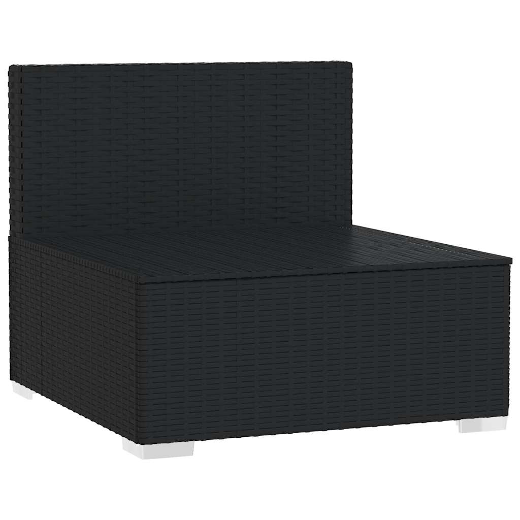 midtermodul til modulsofa med hynder polyrattan sort