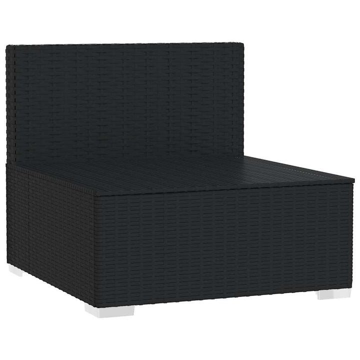 midtermodul til modulsofa med hynder polyrattan sort