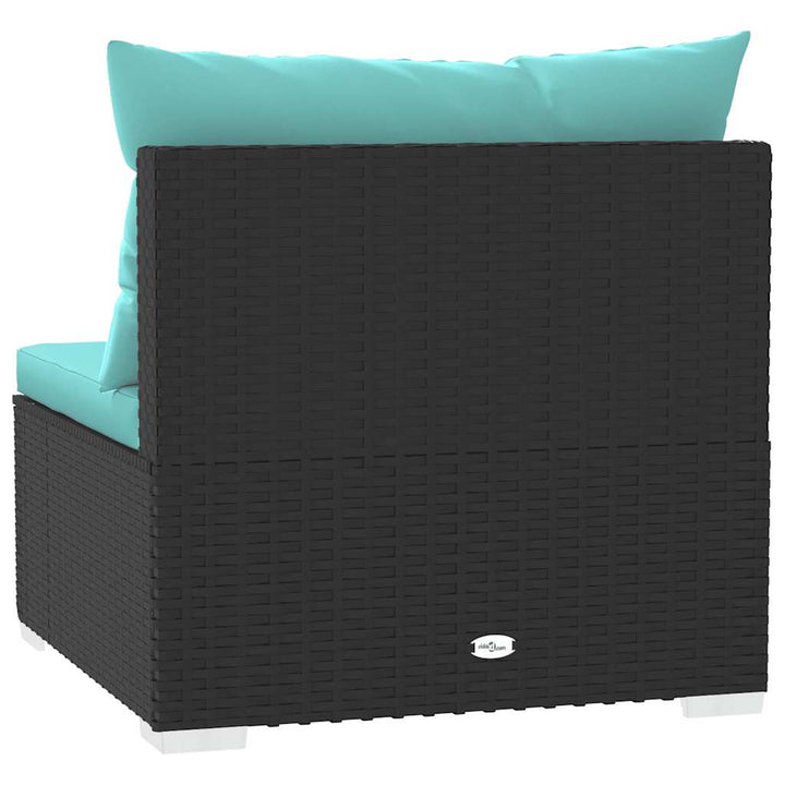 midtermodul til modulsofa med hynder polyrattan sort