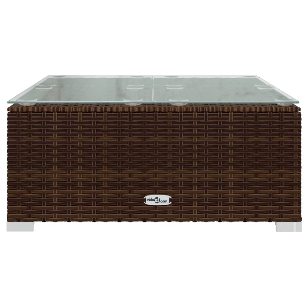loungesæt til haven 4 dele med hynder polyrattan brun