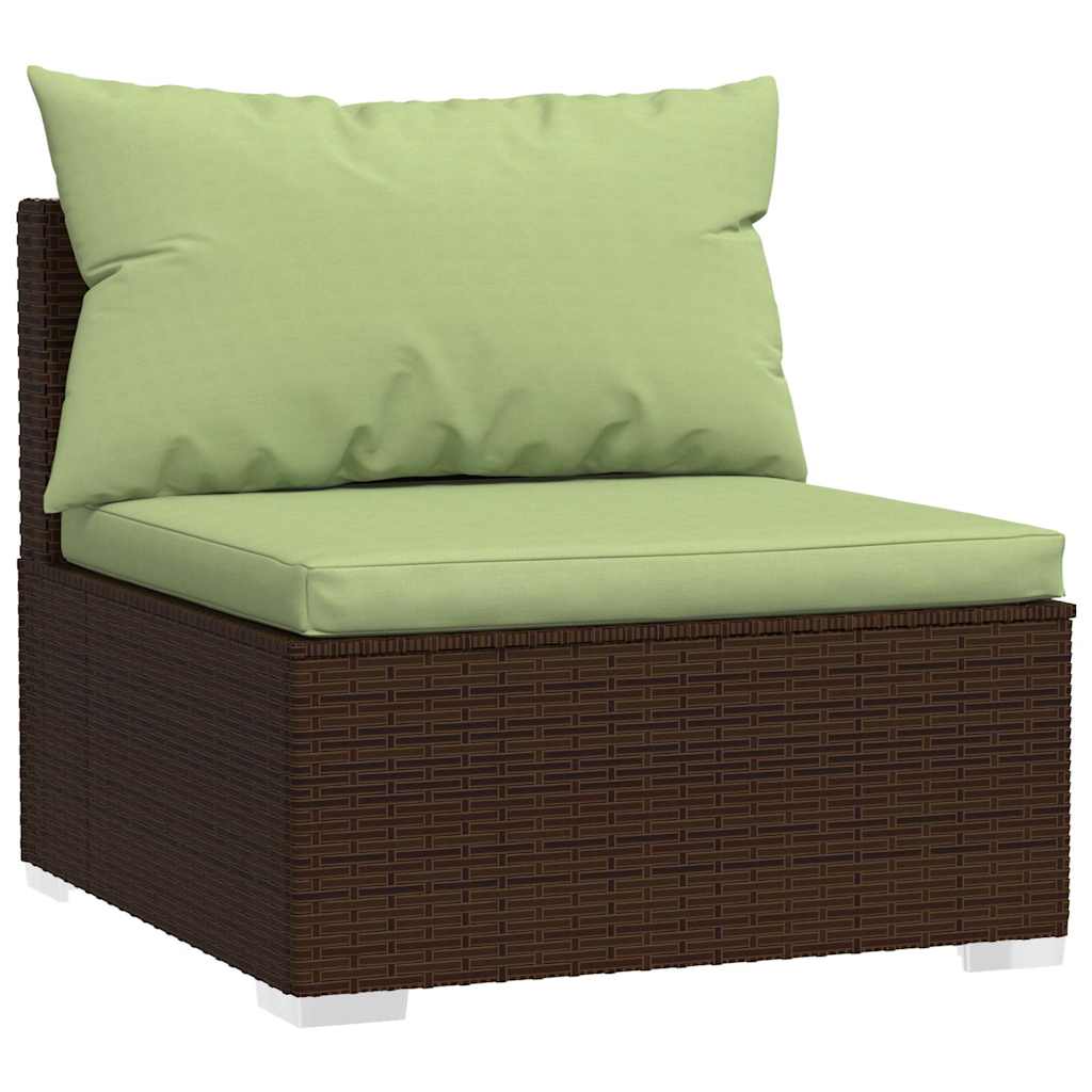 midtermodul til havesofa med hynder polyrattan brun