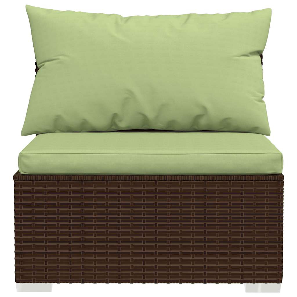 midtermodul til havesofa med hynder polyrattan brun