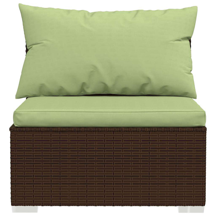 midtermodul til havesofa med hynder polyrattan brun