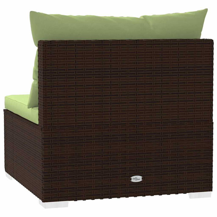 midtermodul til havesofa med hynder polyrattan brun