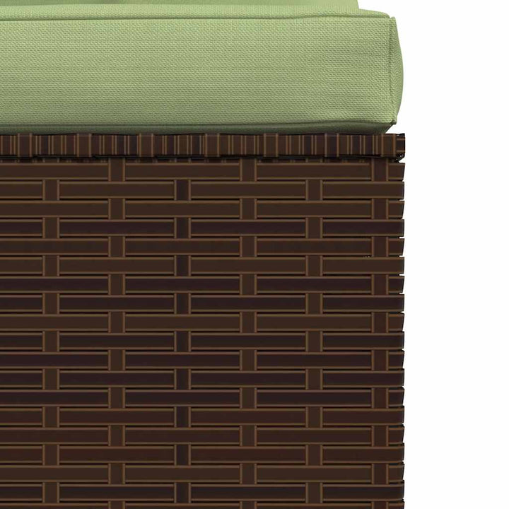 midtermodul til havesofa med hynder polyrattan brun