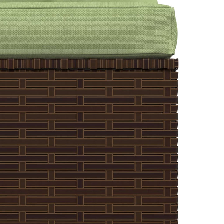 loungesæt til haven 4 dele med hynder polyrattan brun