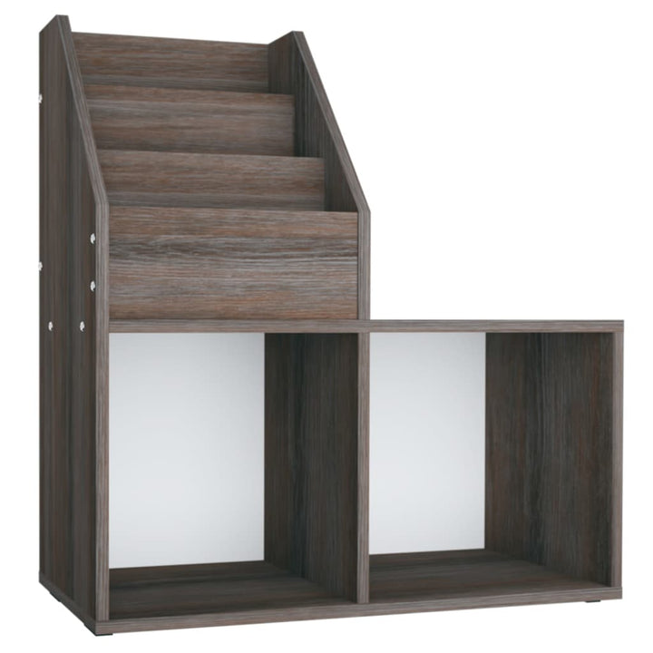 magasinreol 71x30x78,5 cm konstrueret træ grå og sonoma-eg
