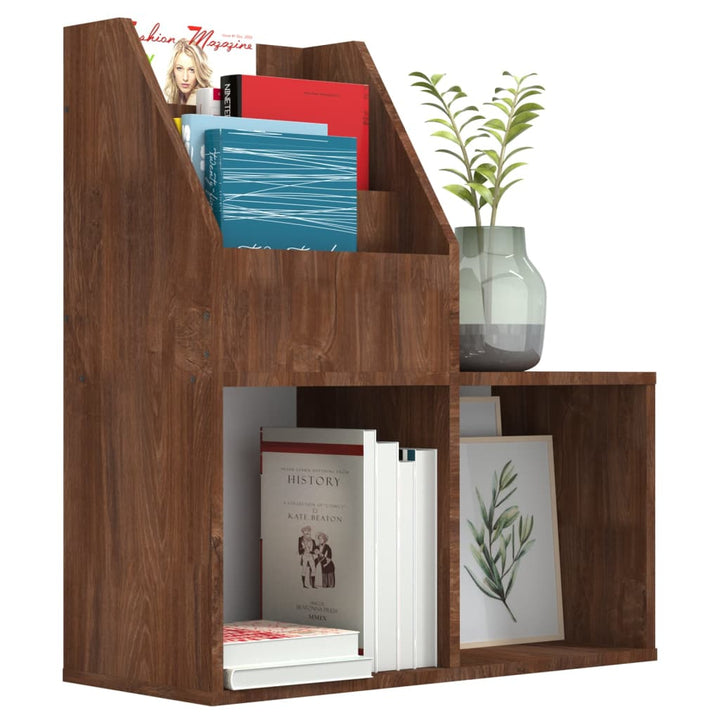 magasinholder til børn 71x30x78,5 cm konstrueret træ brunt eg