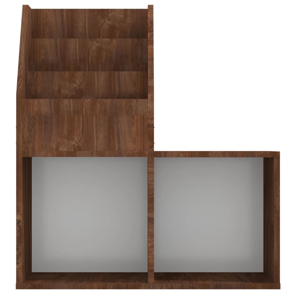 magasinholder til børn 71x30x78,5 cm konstrueret træ brunt eg