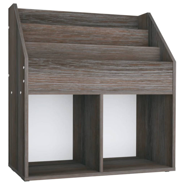 magasinreol 71x30x78,5 cm konstrueret træ grå og sonoma-eg
