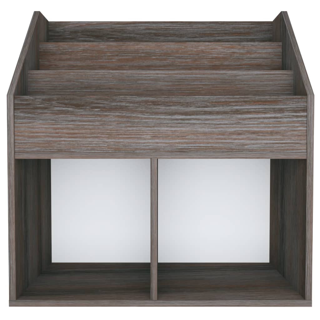 magasinreol 71x30x78,5 cm konstrueret træ grå og sonoma-eg