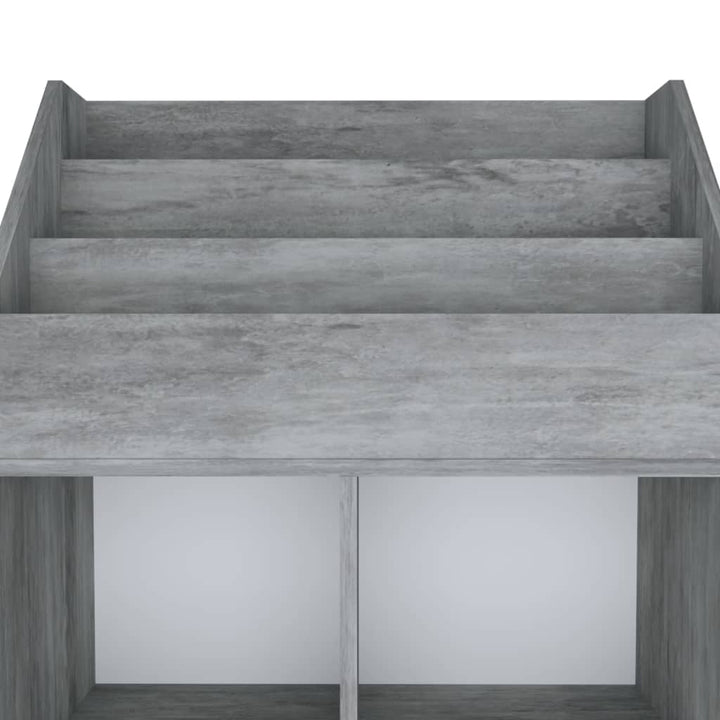 magasinreol til børn 71x30x114 cm konstrueret træ betongrå