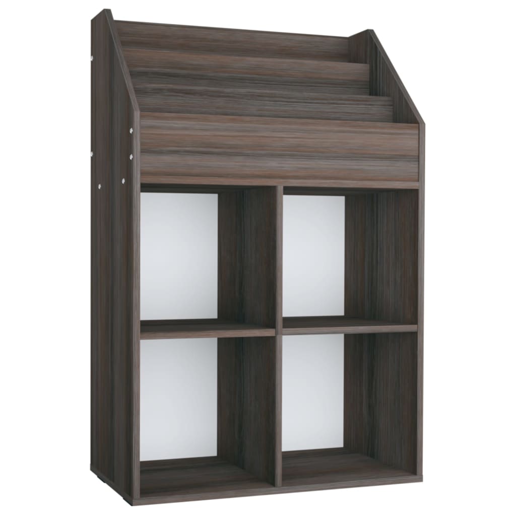 magasinreol 71x30x114 cm konstrueret træ grå og sonoma-eg