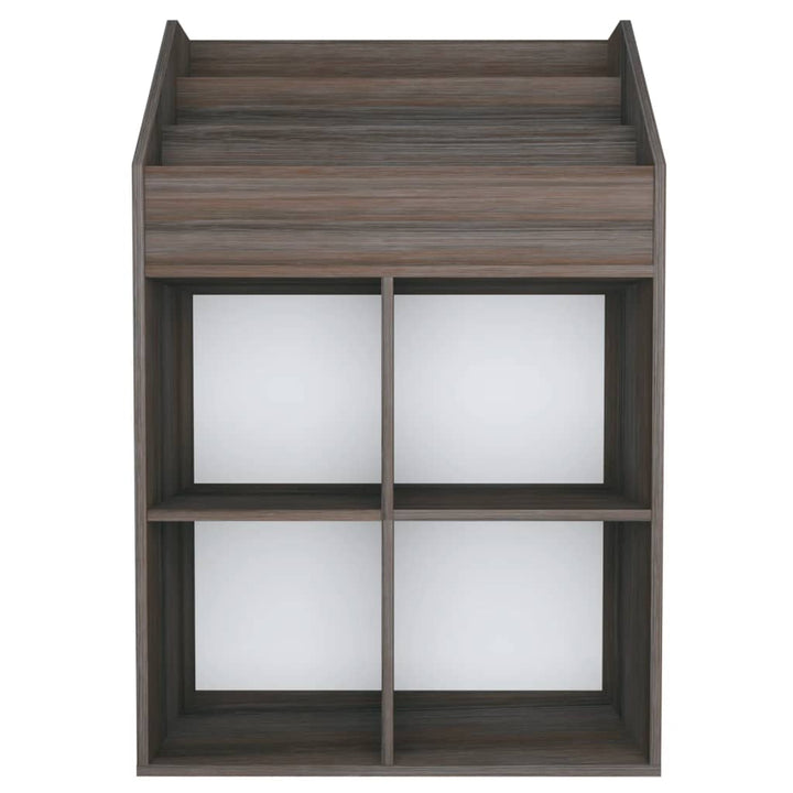 magasinreol 71x30x114 cm konstrueret træ grå og sonoma-eg