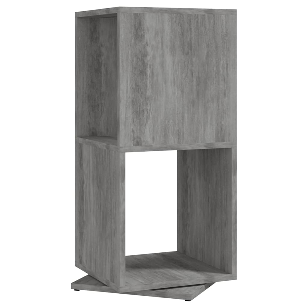 drejelig reol 34,5x34,5x75,5 cm konstrueret træ betongrå