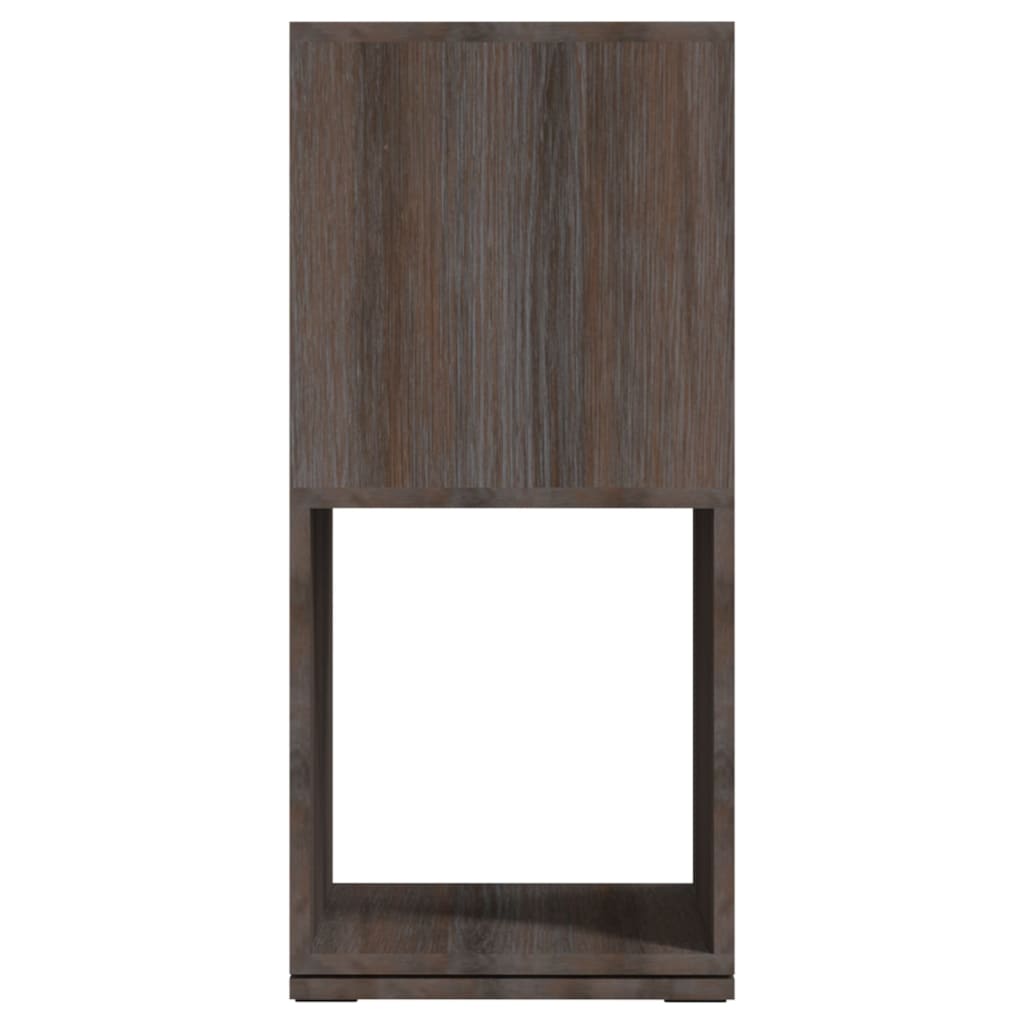 drejelig reol 34,5x34,5x75,5cm konstrueret træ grå og sonoma-eg