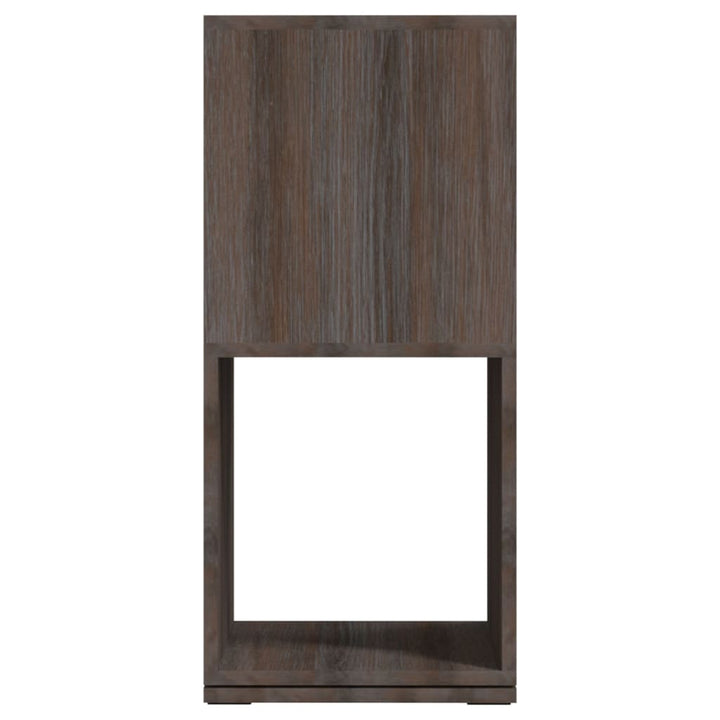 drejelig reol 34,5x34,5x75,5cm konstrueret træ grå og sonoma-eg