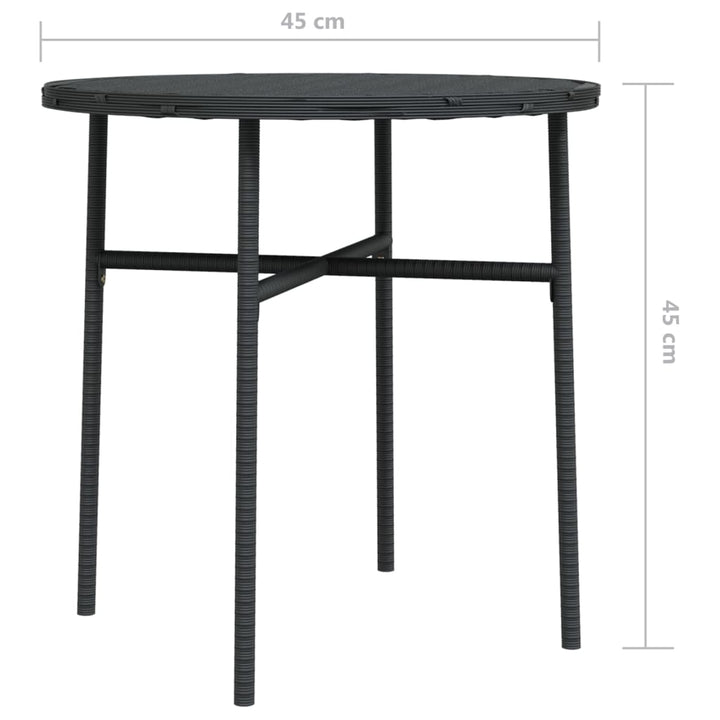 tebord 45 cm polyrattan sort