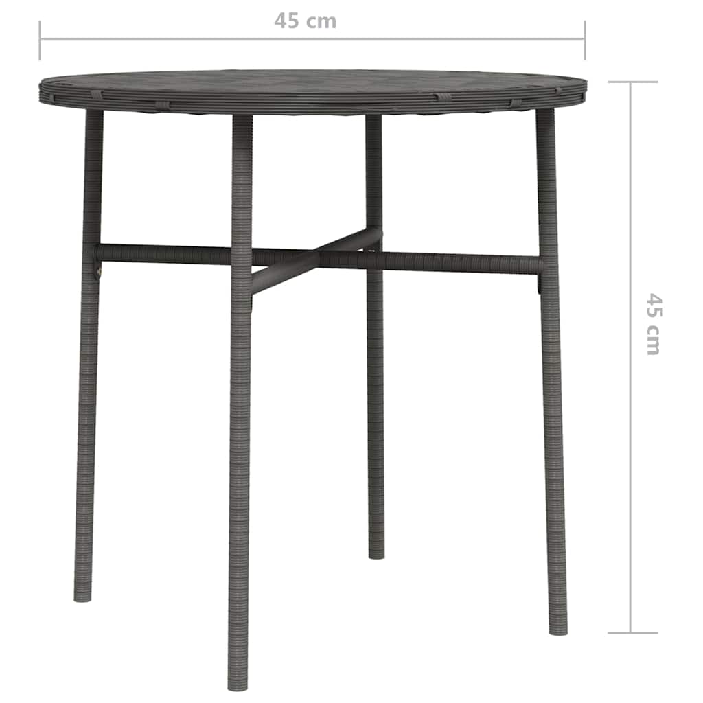 tebord 45 cm polyrattan grå