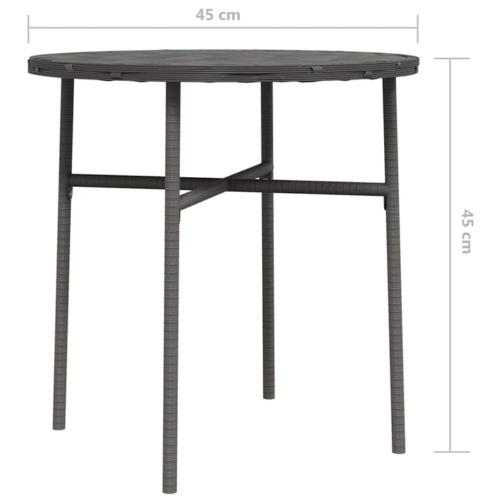 tebord 45 cm polyrattan grå