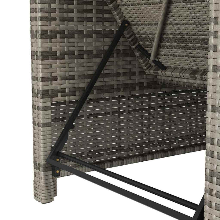 liggestol med mørkegrå hynde polyrattan grå